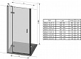 Душевая дверь двухэлементная Ravak Smartline SMSD2-100 B-L (хром+транспарент) 0SLABA00Z1 левая