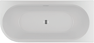 Акриловая ванна Riho 184x84 DESIRE CORNER LINKS VELVET - Белый/Черный MATT, заполнение через перелив - Хром LED, B088008220 (BD06C2000K00133)
