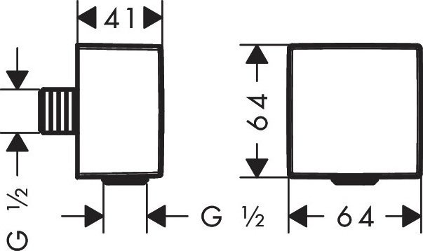 Шланговое подсоединение с клапаном обратного тока Hansgrohe Fixfit Square матовый черный 26455670