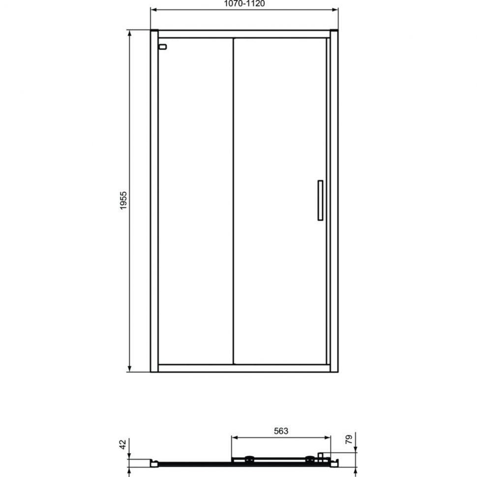 Сдвижная дверь в нишу 110 см Ideal Standard CONNECT 2 Sliding door K9275V3