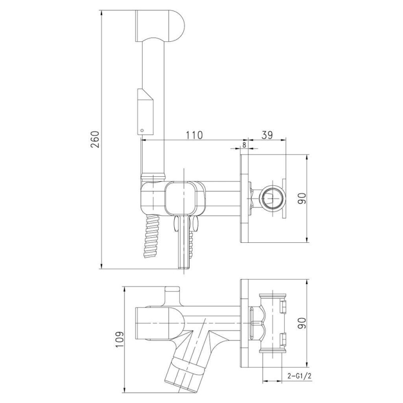 Гигиенический душ со смесителем Lemark Solo LM7165C хром