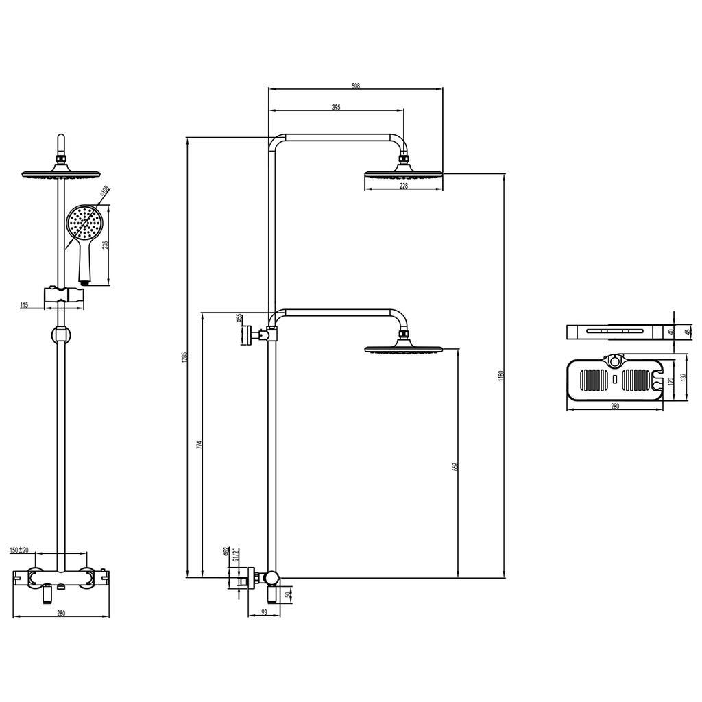 Душевая стойка LEMARK Yeti LM7010C хром