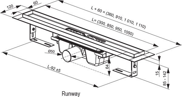 Душевой канал Ravak Runway 850 X01388