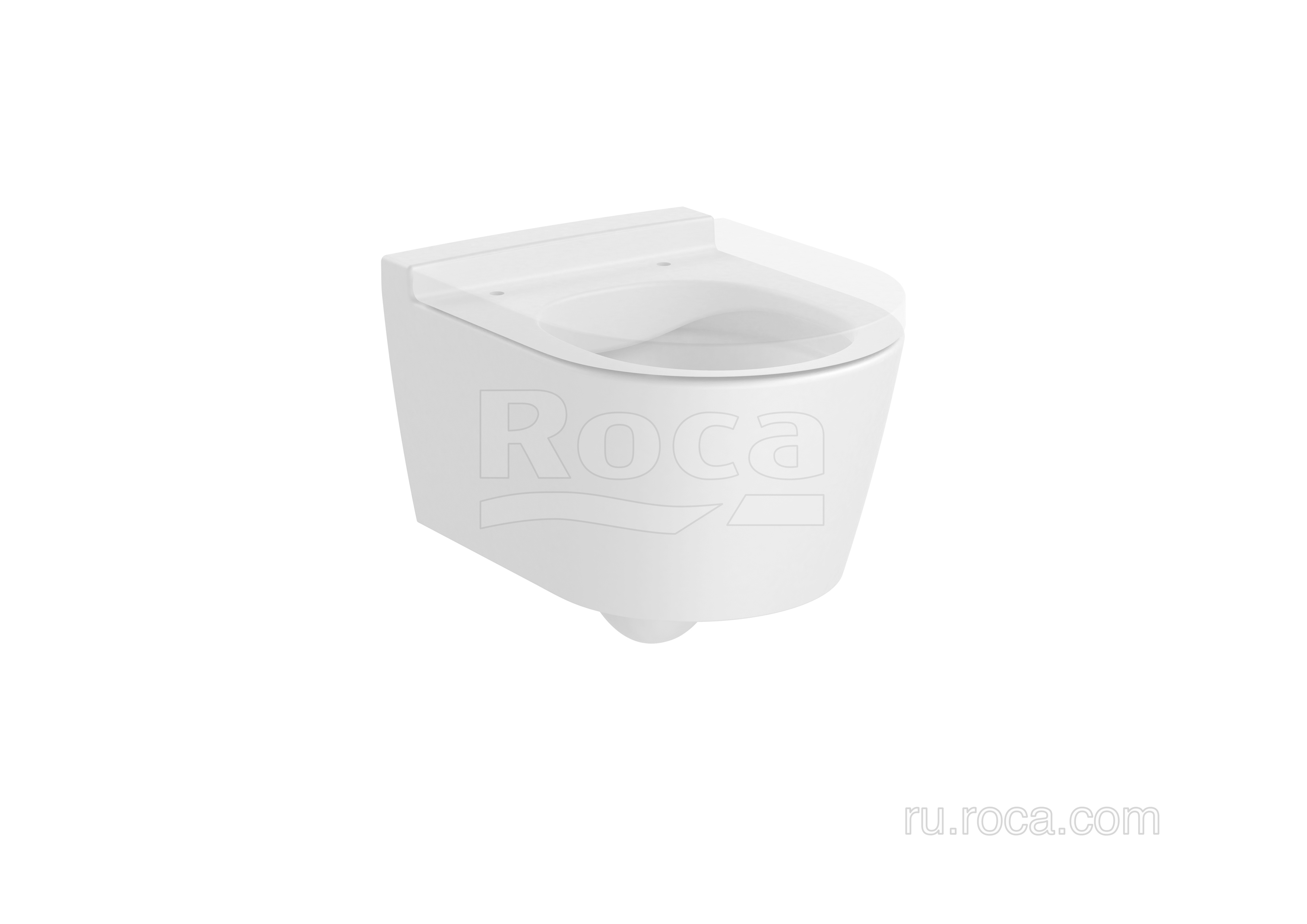 Чаша Roca Inspira Round подвесная 480, Rimless, белый матовый 346528620