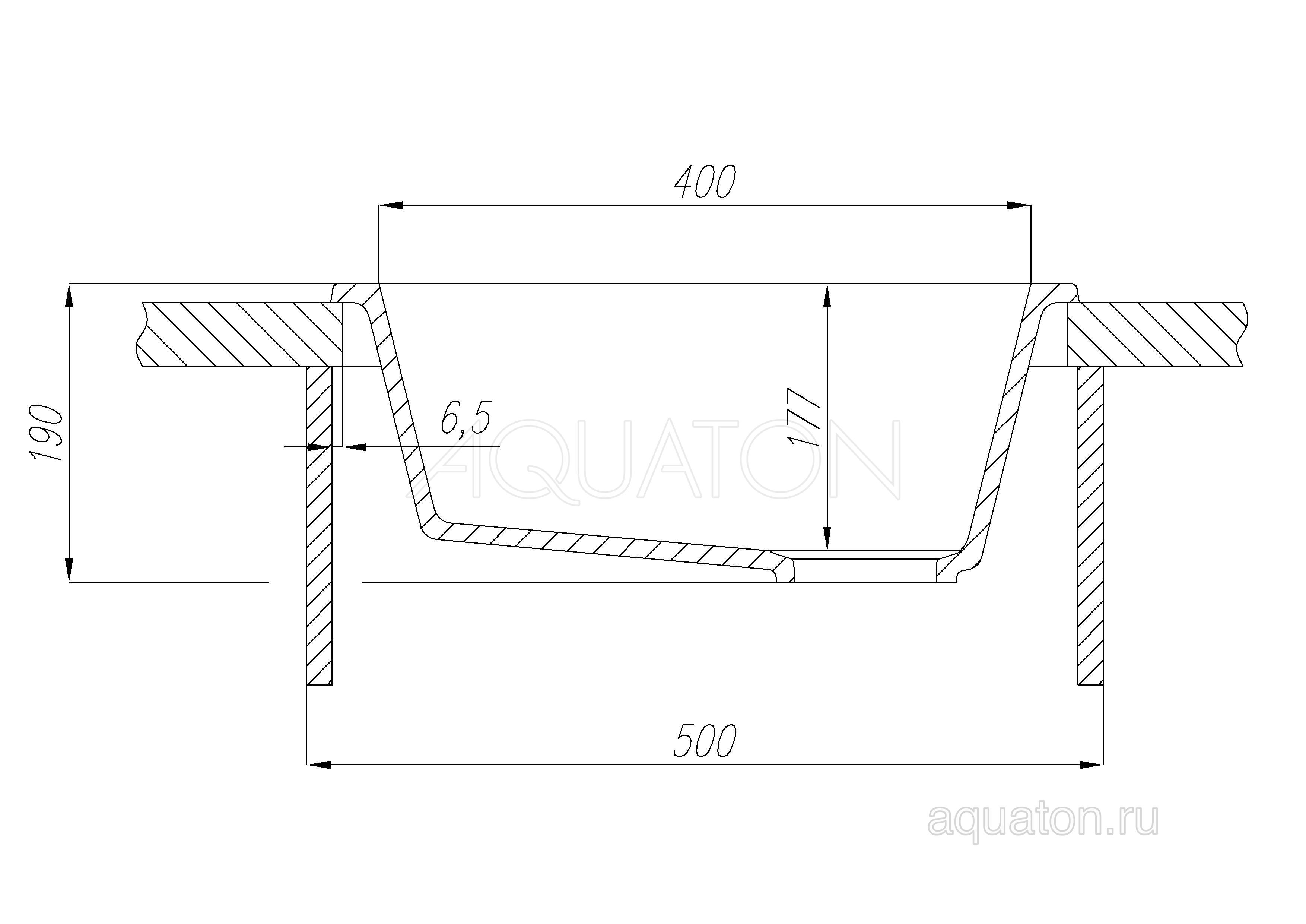 Мойка для кухни Aquaton Парма квадратная графит 1A713032PM210