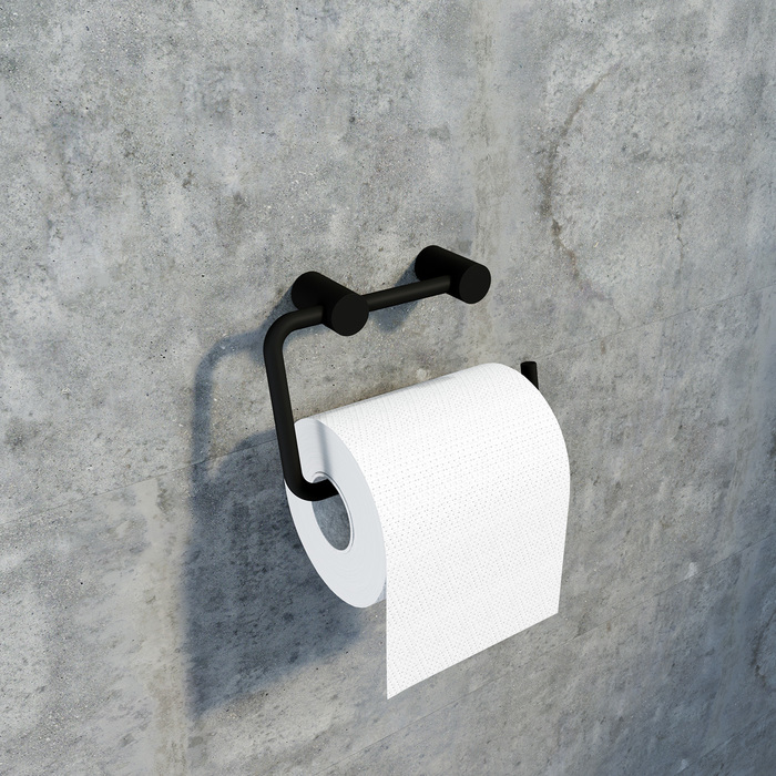 Держатель для туалетной бумаги без крышки, сплав металлов, Petite, черный матовый, IDDIS, PETBL00i43