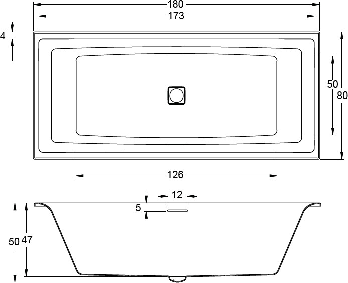 Акриловая ванна Riho STILL SQUARE 180x80 + светодиоды и подголовник с размещением справа, B099003005 (BR0100500K00130)