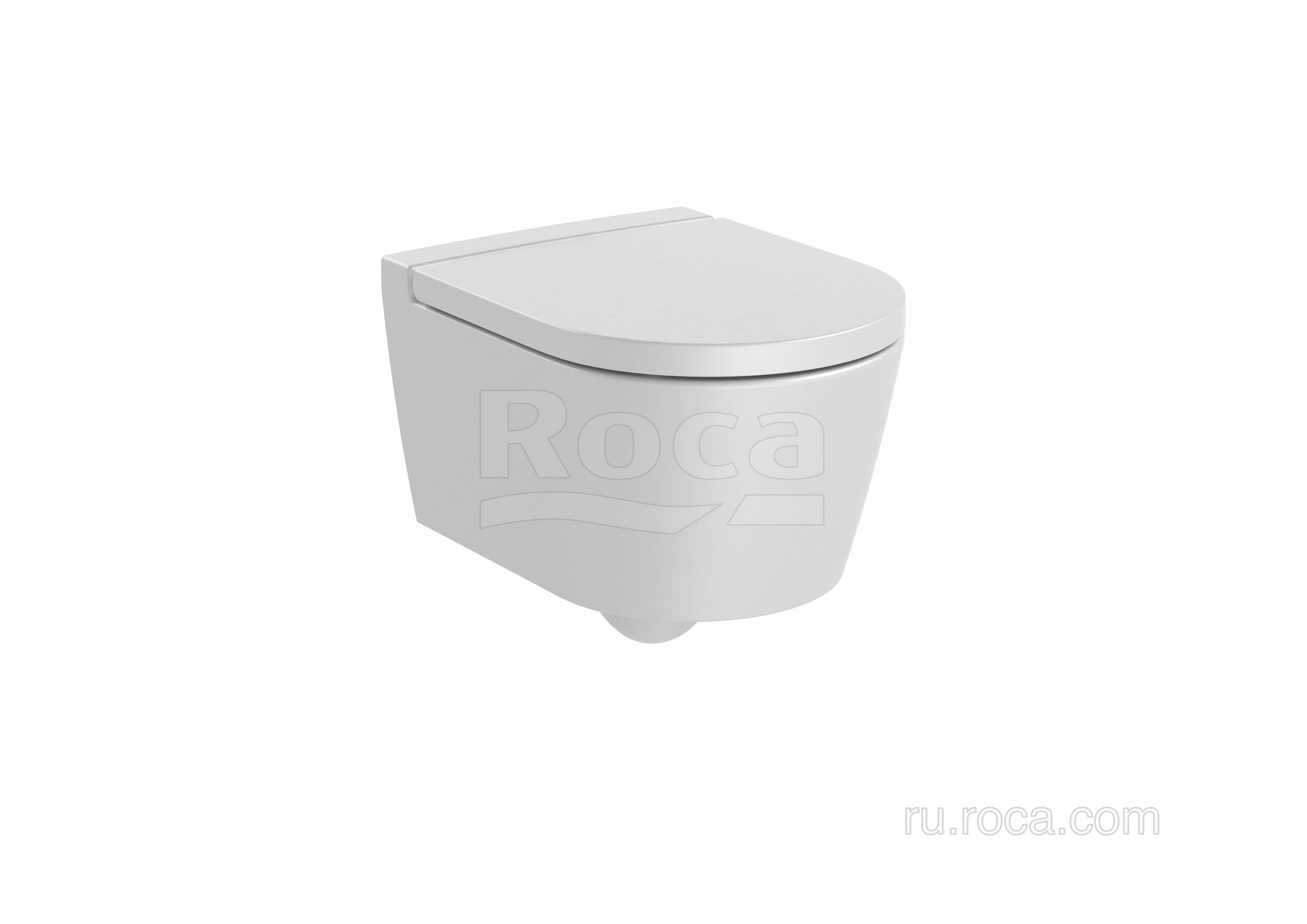 Чаша Roca Inspira Round подвесная 480, Rimless, жемчужный 346528630