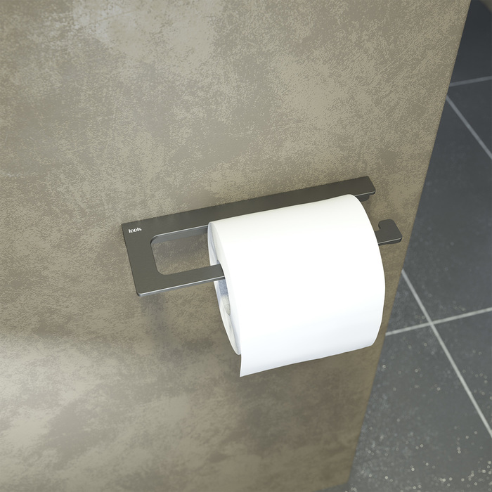 Держатель для туалетной бумаги без крышки, сплав металлов, Slide, графит, IDDIS, SLIGM00i43