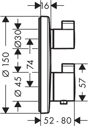 Термостат с запорным/переключающим вентилем Hansgrohe Ecostat S 15758000