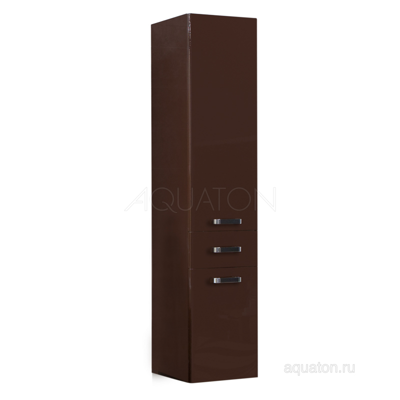 Шкаф - колонна Aquaton Америна 34 подвесная темно-коричневая 1A135203AM430