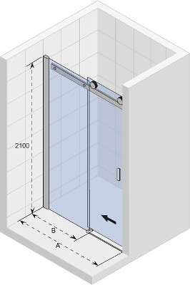 Душевая дверь Riho  BALTIC B104 1180x2100 универсальная,  G002002120 (GE0070300)