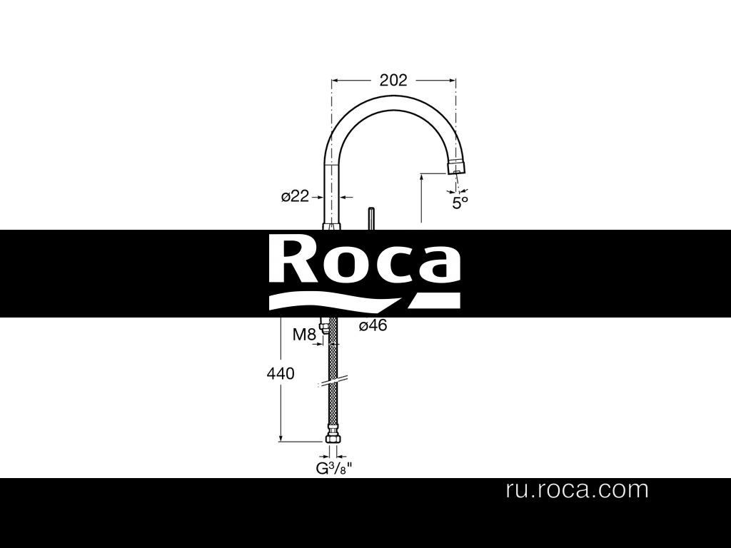 Смеситель Roca Targa для кухни 5A8460C0M