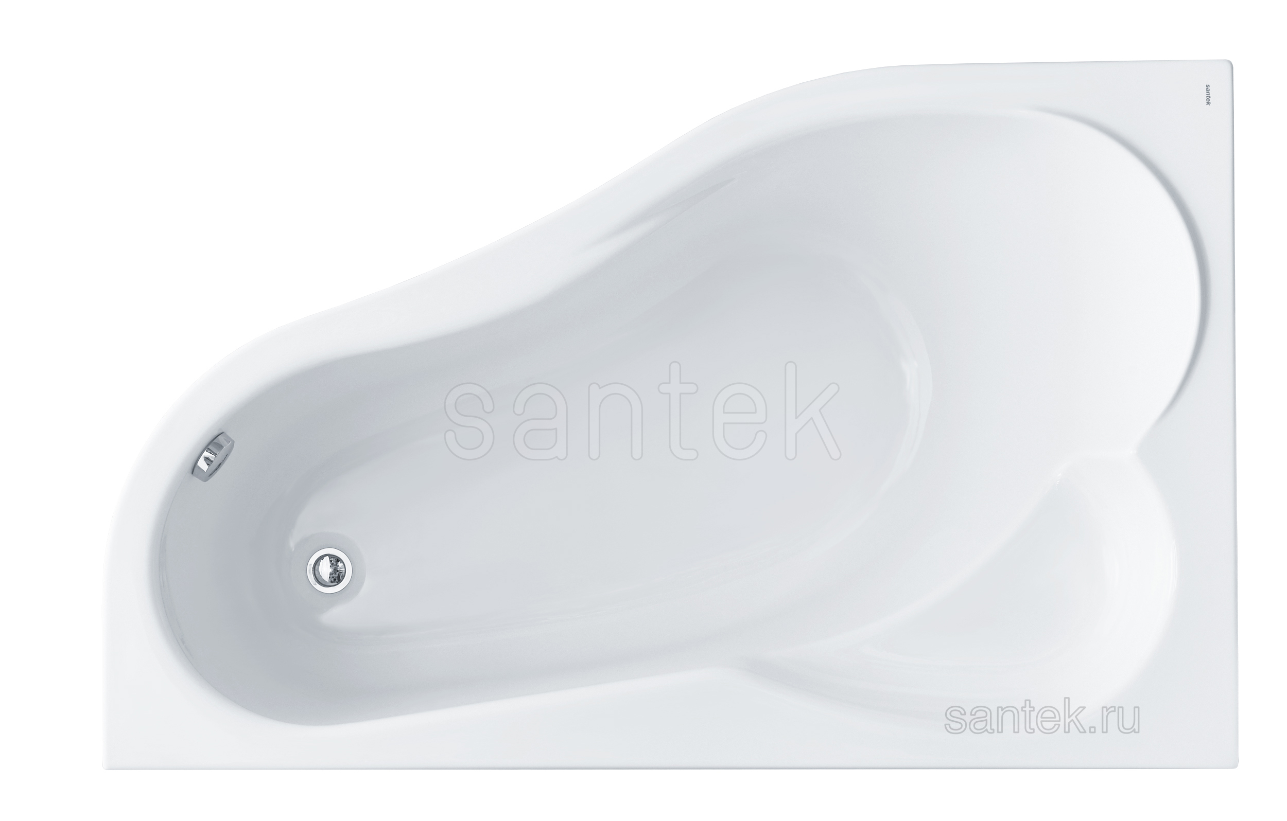 Акриловая ванна Santek Ибица XL 160х100 L асимметричная белая 1WH112036