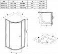 Душевой уголок полукруглый трехэлементный Ravak Pivot PSKK3-100 (сатин + транспарент) 376AAU00Z1