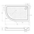 TRAY-A-RH-120/80-550-15-W-R Акриловый поддон