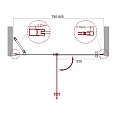 Душевая дверь BelBagno 800 ETNA-B-12-60/20-C-Cr