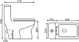 Унитаз-моноблок SM9006A, сиденье ДП, арматура (с гофрой и подводкой)