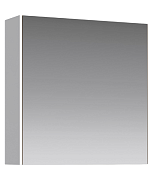 Зеркальный шкаф 60 см с одной дверью на петлях с доводчиком. Цвет белый