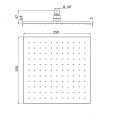 Верхний душ PAINI 250 мм, квадратный, хром (CR)
