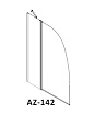 Шторка для ванны Azario BOSTON 100*140 хром, прозрачное стекло 6 мм (AZ-142)