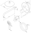 FP85A1RH20 X-Joy TouchReel, набор: нажимной см-ль д/в/душа, верхний душ 220 мм, держатель д/верхн.ду