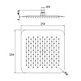 Верхний душ PAINI 250 мм, квадратный, ультратонкий, хром (CR)