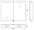 Зеркальный шкаф BelBagno 900x700 с нижней подсветкой дверей SPC-2A-DL-BL-900