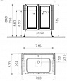 Тумба с раковиной VitrA Valarte 80x53 62154 серый матовый