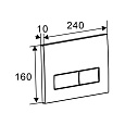 Кнопка смыва EvaGold 02, пластик прямоугольник хром для инсталляции EvaGold 400 и EvaGold 500