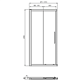 Реверсивная панель-дверь 100 см для комплектации квадратного / прямоугольного ограждения Ideal Standard I.Life Square/Rectangular T4857EO