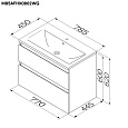 M85AFHX0802WG X-Joy, База под раковину, подвесная, 80 см, 2 ящика, белый глянец