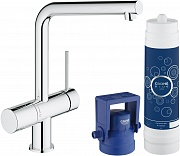 Комплект со смесителем для мойки GROHE Blue Minta New Pure (фильтрация, L-излив) 31345002