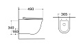 Унитаз-компакт подвесной безободковый Aquatek КЛАССИК AQ1112-00 490*365*340 мм, горизонтальный выпуск, тонкое сиденье с механизмом плавного закрывания, крепеж
