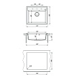 Кухонная мойка Lemark HANKA 570 врезная прямоугольная из кварцгранита цвет: Жасмин