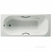 Чугунная ванна Roca Malibu 150х75 с отверстиями для ручек, anti-slip 2315G000R