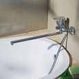 Смеситель для ванны с длинным изливом и керамическим дивертором, Iddis Ray, RAYSBL2i10WA