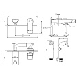 Смеситель Lemark Ursus LM7220BL с гигиеническим душем, встраиваемый