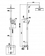 Душевая система Cersanit BRASKO BLACK (смеситель термостатический) 3 режима шланг 150 металл черный, 63112