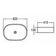 Раковина Azario накладная 600х415х135 матовая тёмно-серая (AZ-2196MDH)