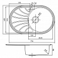 Мойка, нержавеющая сталь, полированная, чаша справа, 770*480, Suno S, IDDIS, SUN77PRi77