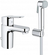 Смеситель для раковины с гигиеническим душем Grohe Bau Edge хром 23757000