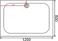 Поддон акриловый ABS04 80х120х15 прямоугольный (с сифоном)
