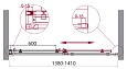 Душевая дверь BelBagno 1400 ACQUA-BF-1-140-C-Cr