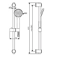 D0108000BL Comfort душевой комплект, ручной душ 1F, стойка 600 мм, черный