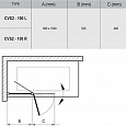 Шторка для ванны Ravak CVS2-100 L (белый + транспарент) 7QLA0100Z1