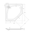 TRAY-S-P-100-56-W Встраиваемый литой поддон из искусственного мрамора пятиугольный 1000х1000х56, белый (Bianco)