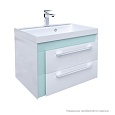 Тумба для ванной комнаты, подвесная, белая/мятная, 60 см (подходит умывальник 0066000i28), Iddis Color Plus, COL60M0i95
