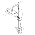 953000000 Gala душ.система: верх.душ 300*210 мм, ручн.душ 3 ф-ции 110*260 мм, штанга 1050-1450, хром