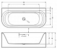 Акриловая ванна Riho 180х80 DEVOTION B2W Белый, заполнение через перелив - Хром SPARKLE SYSTEM, B096004005 (BD27C05S1WI1144)